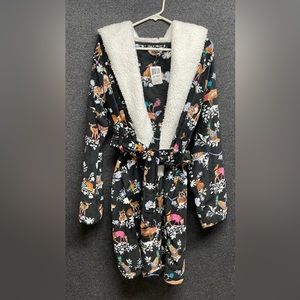 Vera Bradley Merry Mischief Hooded Fleece Robe Size Sm/Med BNWT